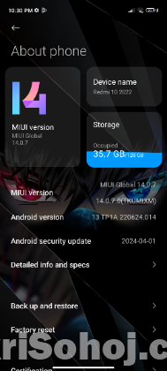 Redmi 10 ram 6 rom 128